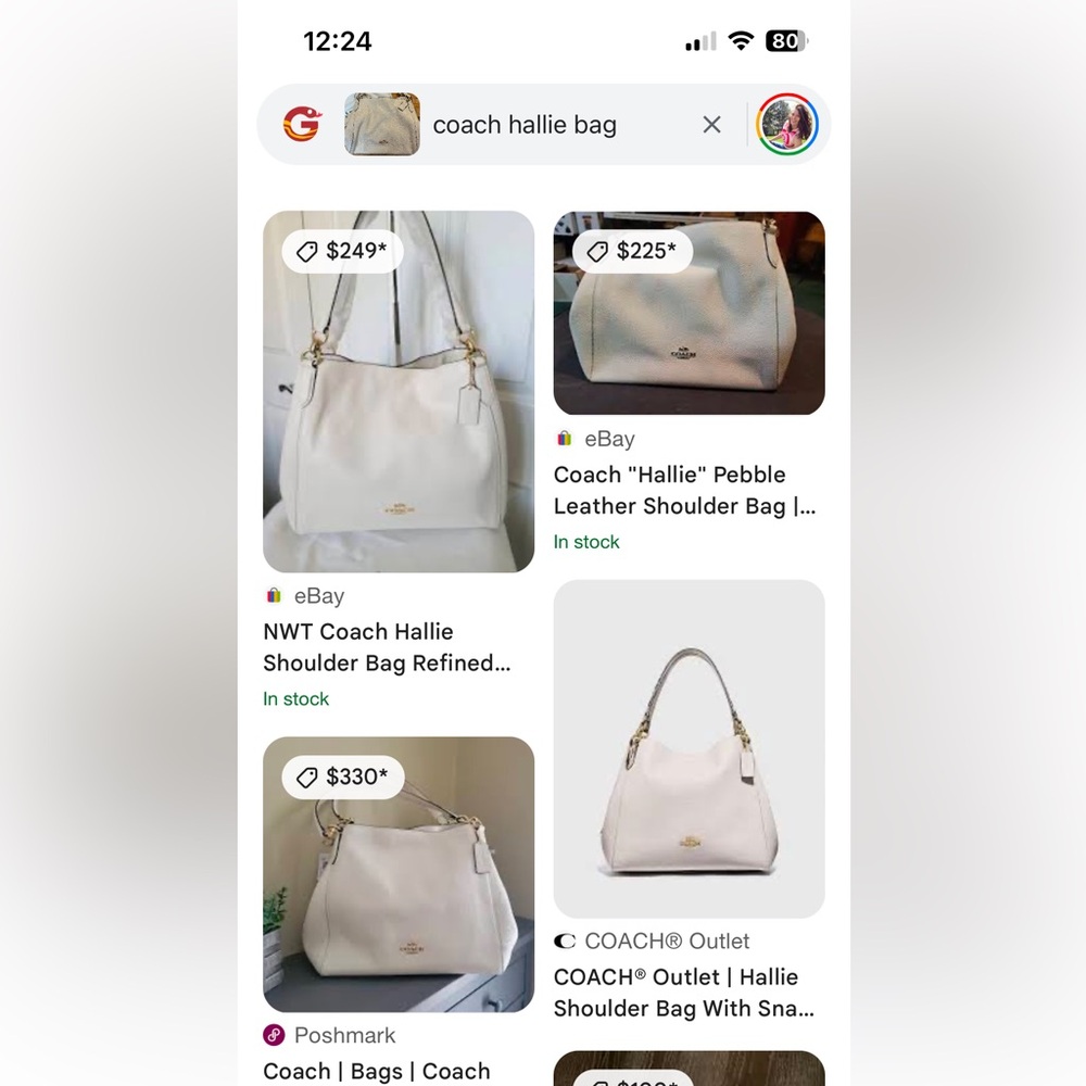 Cream Coach Hallie Handbag - Picture 14 of 14